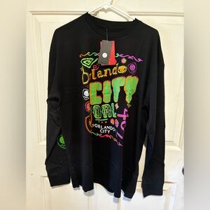 Men's Black Orlando City SC Papel Picado Long Sleeve T-Shirt